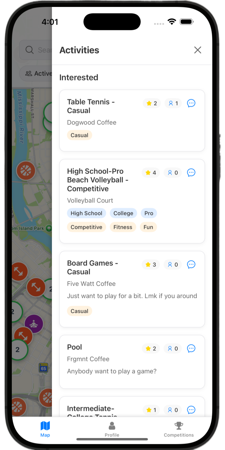Moblize App - Activity Drawer
